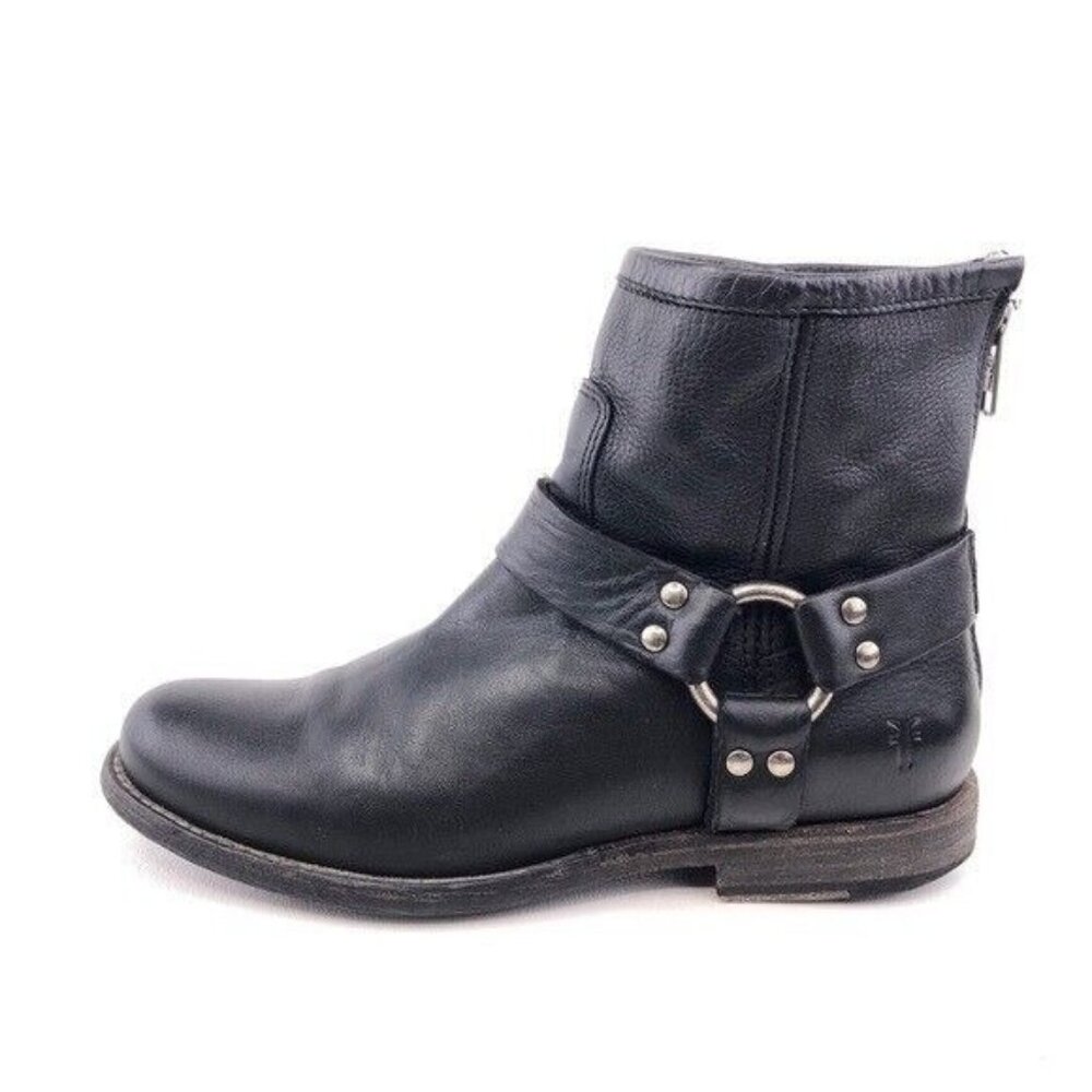 Frye Phillip Harness Short Moto Ankle Boots 6.5 B